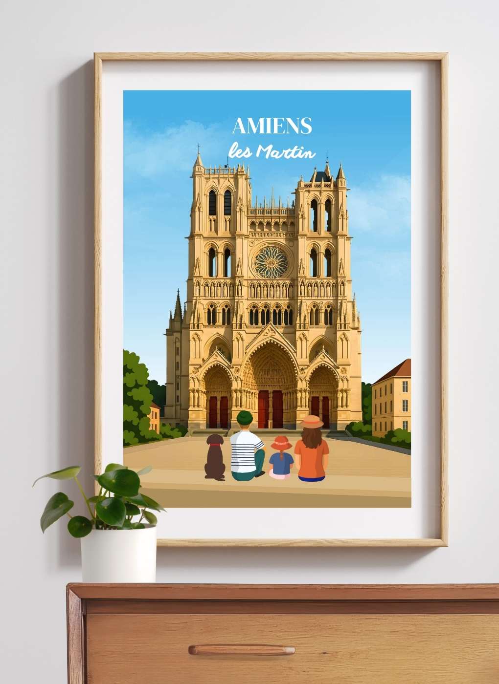AMIENS Cathédrale ciel bleu – Affiche personnalisée