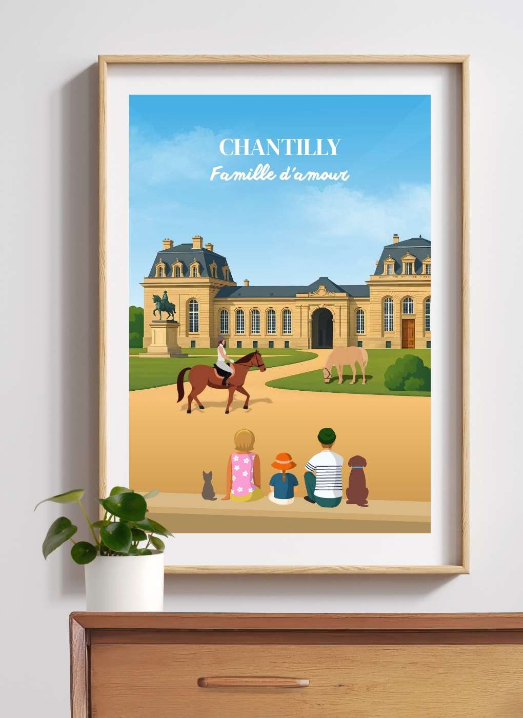 CHANTILLY Écurie chevaux – Affiche personnalisée