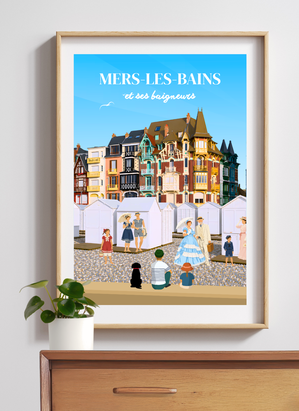 MERS-LES-BAINS Baigneurs - Affiche personnalisée