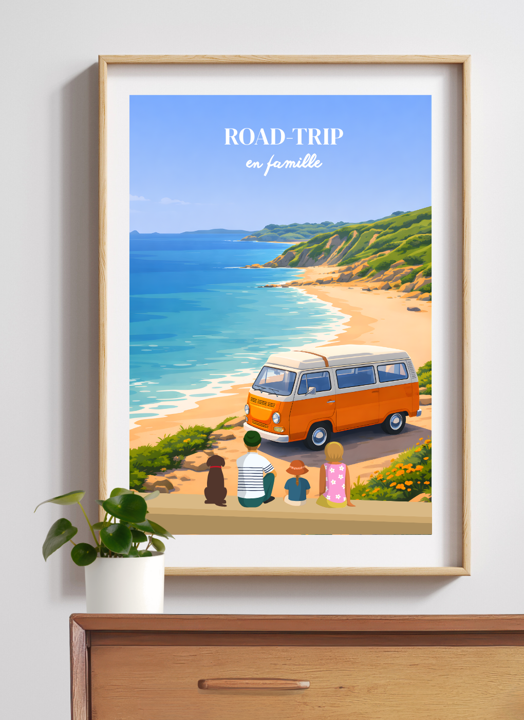ROADTRIP Van plage - Affiche personnalisée