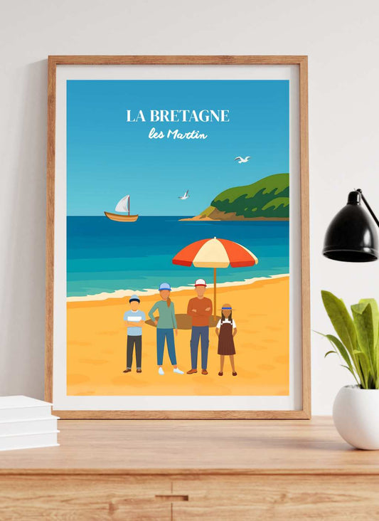 PLAGE Rocheuse – Affiche personnalisée