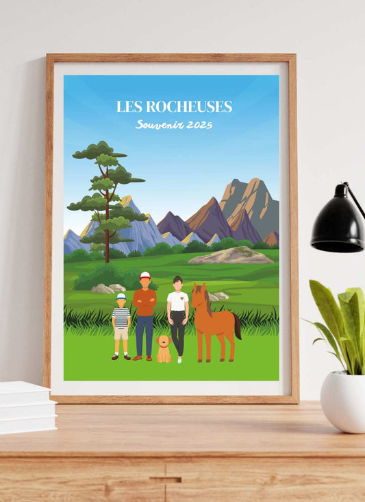 MONTAGNE Printemps – Affiche personnalisée