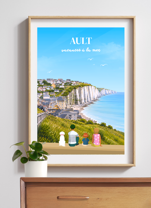 AULT Falaises maisons #2 - Affiche personnalisée