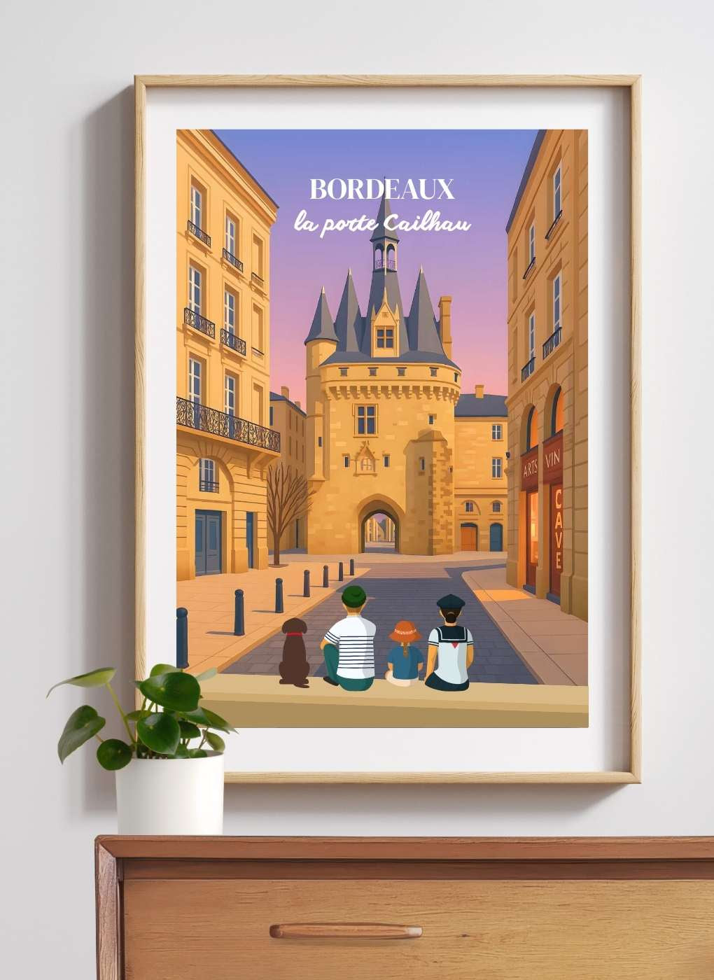 BORDEAUX Porte sunset - Affiche personnalisée