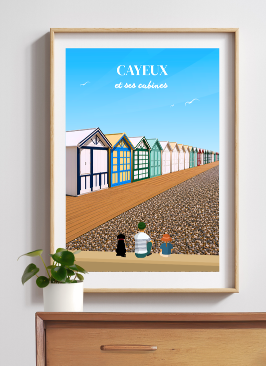 CAYEUX-SUR-MER Cabines - Affiche personnalisée