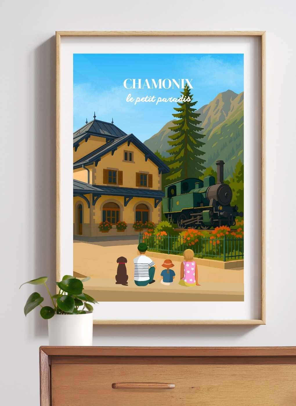 CHAMONIX Gare - Affiche personnalisée