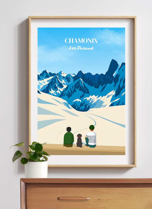 CHAMONIX Montagne – Affiche personnalisée