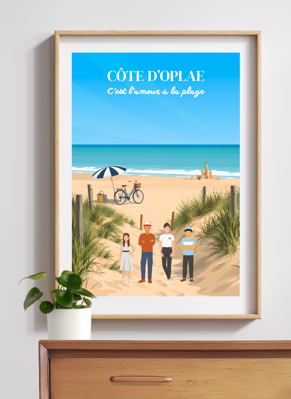 CÔTE D'OPALE Plage FACE - Affiche personnalisée