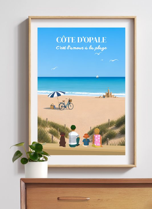 CÔTE D'OPALE Plage #1 - Affiche personnalisée