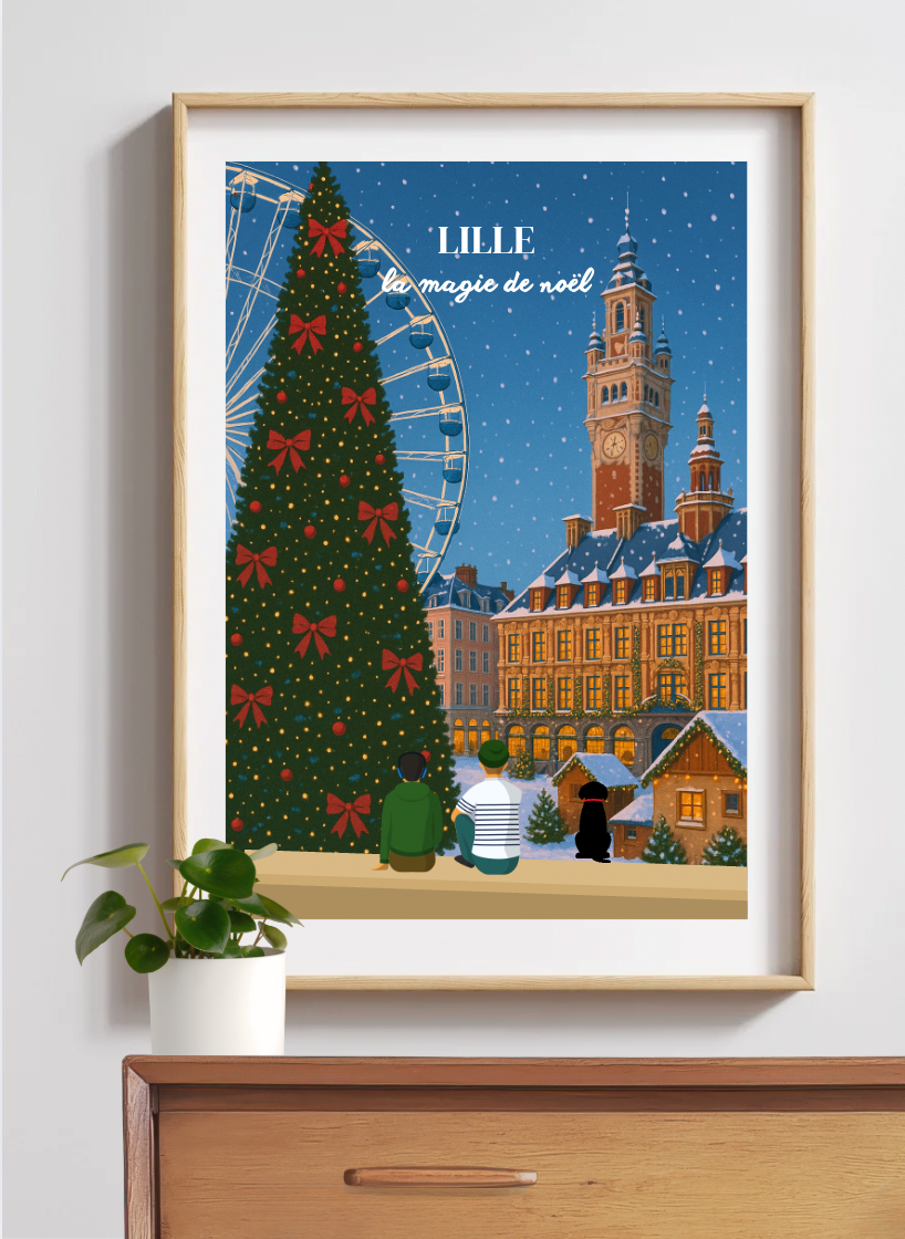 LILLE Noël - Affiche personnalisée