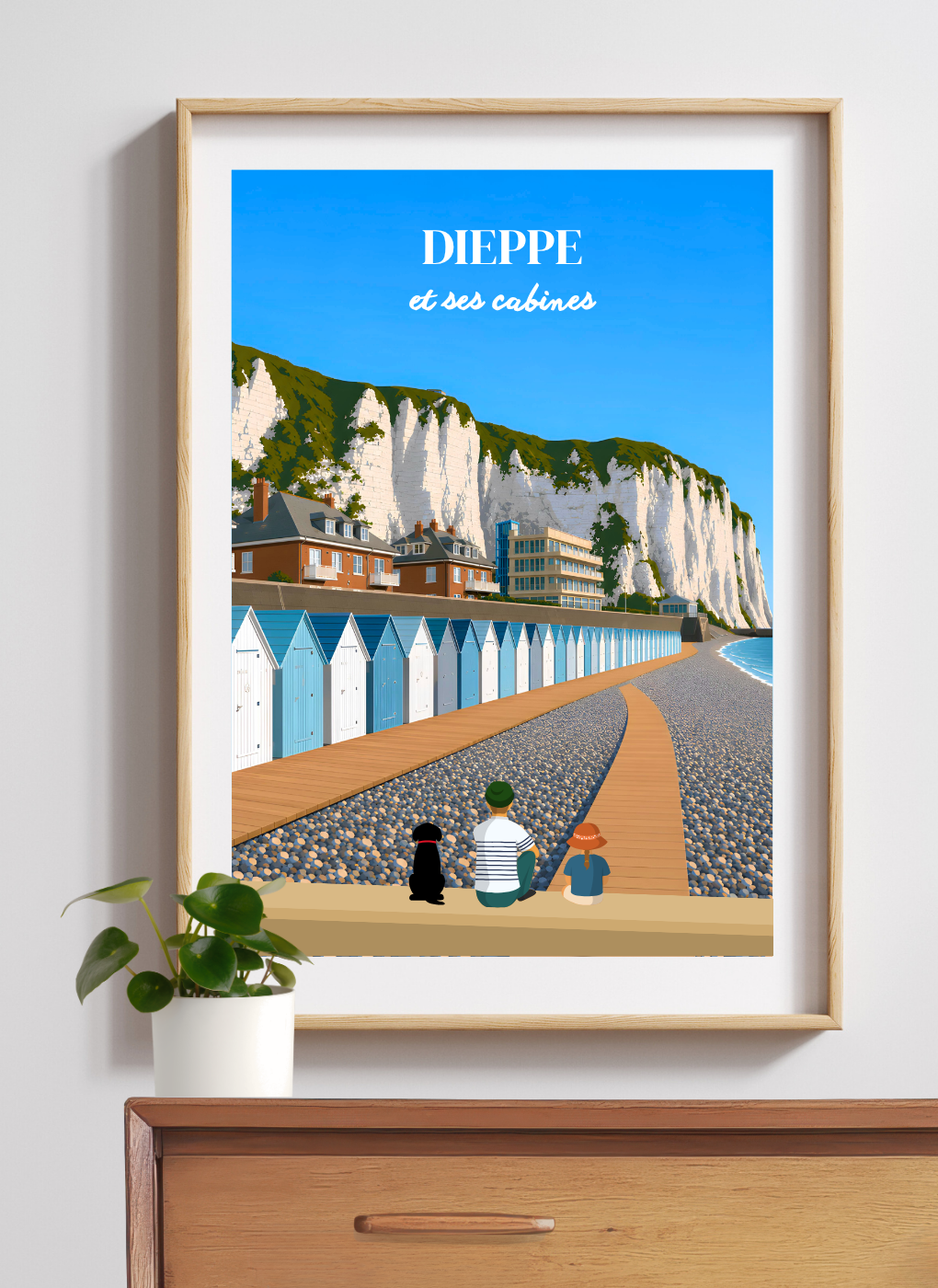 DIEPPE Cabines - Affiche personnalisée