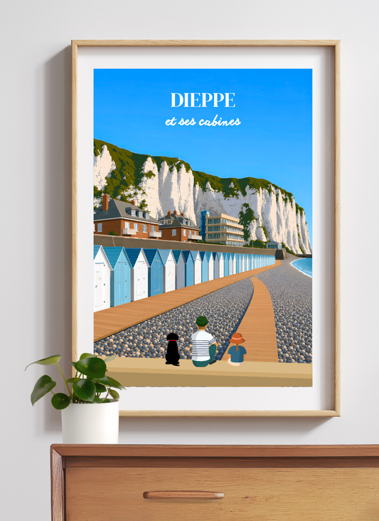 DIEPPE Cabines - Affiche personnalisée