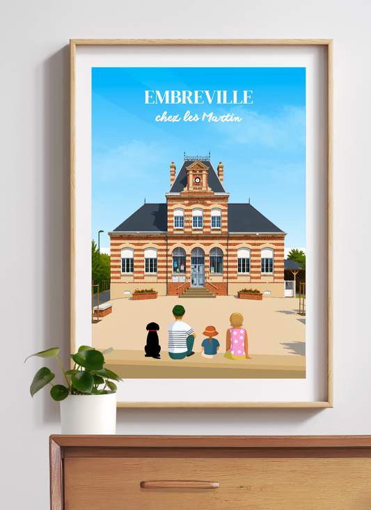 EMBREVILLE Mairie - Affiche personnalisée