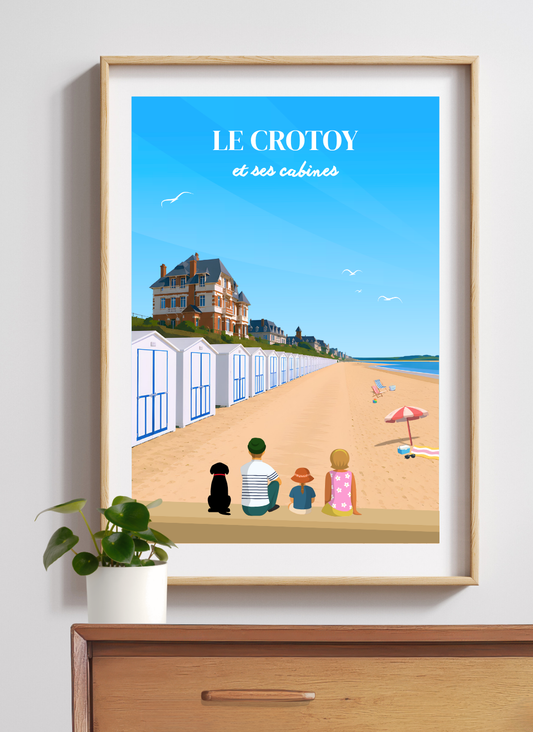 LE CROTOY Cabines - Affiche personnalisée