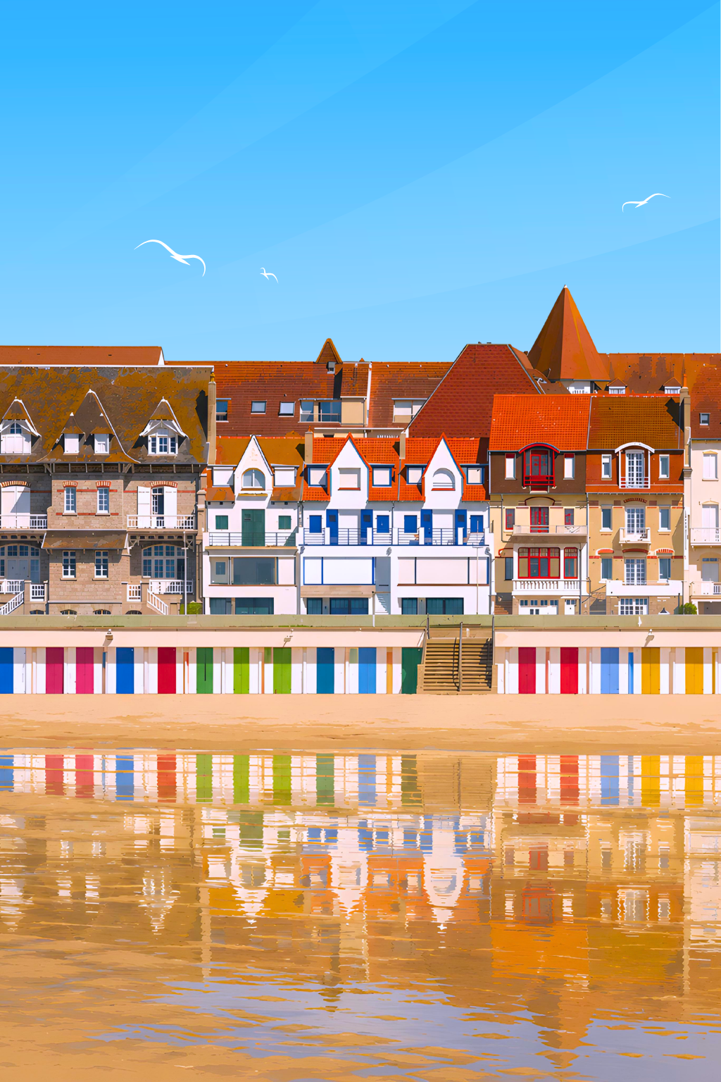 LE TOUQUET Cabines - Affiche personnalisée