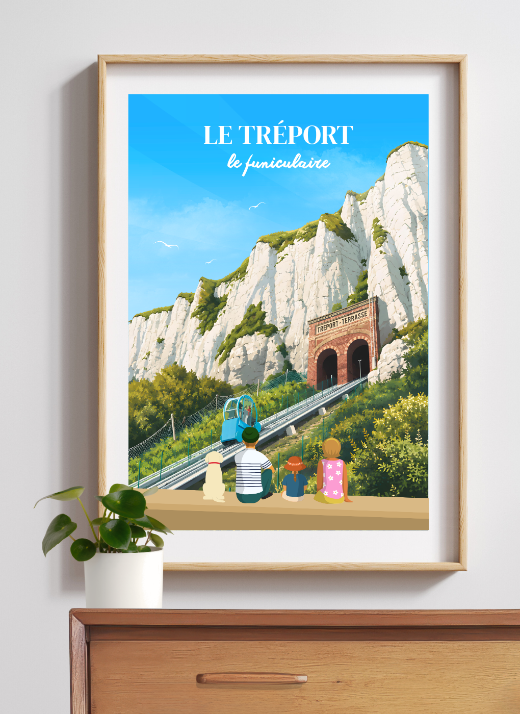 LE TRÉPORT Funiculaire - Affiche personnalisée