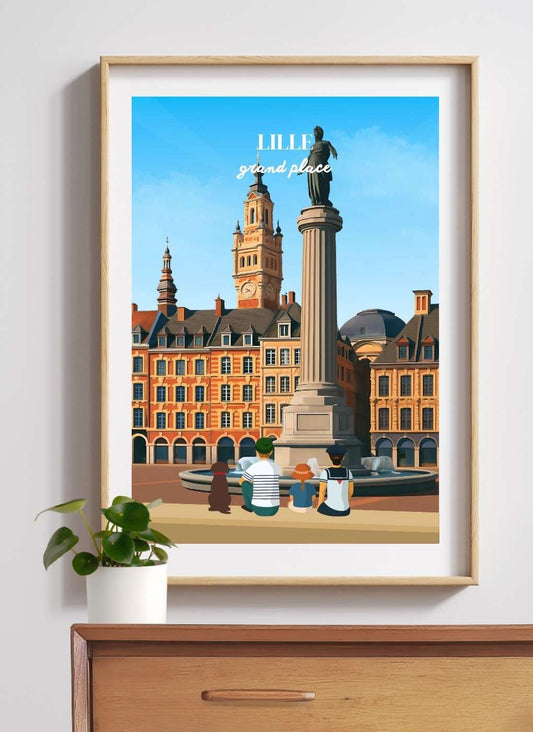 LILLE Grand place - Affiche personnalisée