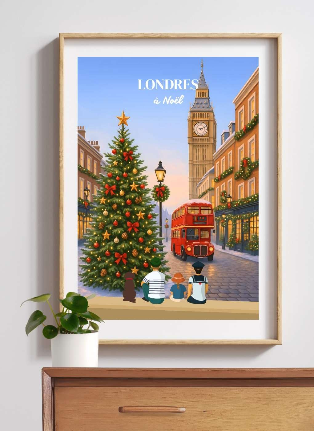 LONDRES Noël - Affiche personnalisée
