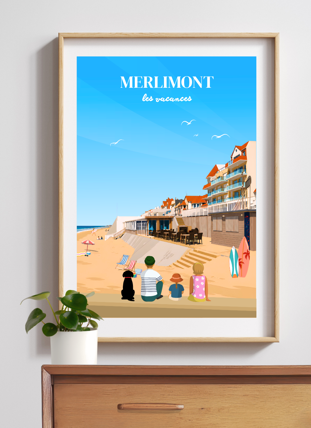 MERLIMONT Plage - Affiche personnalisée