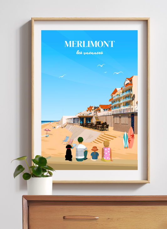 MERLIMONT Plage - Affiche personnalisée