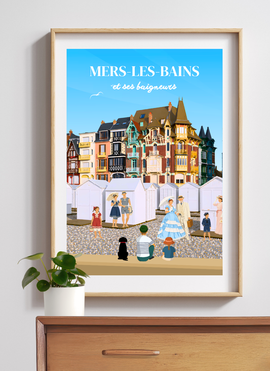MERS-LES-BAINS Baigneurs - Affiche personnalisée