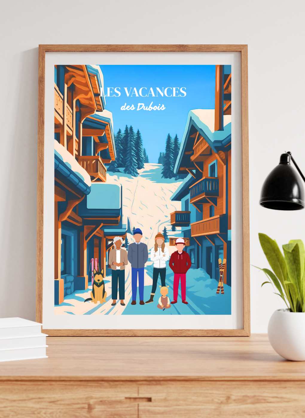 MONTAGNE Station de ski – Affiche personnalisée