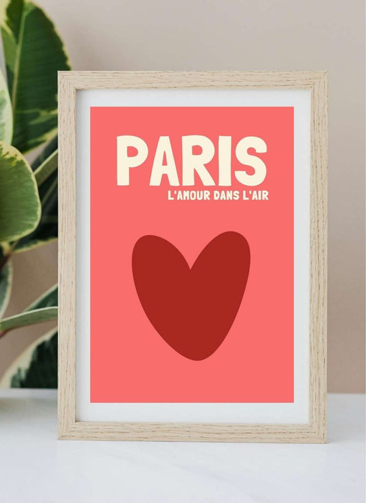 PARIS L'AMOUR DANS L'AIR – Affiche prête à imprimer