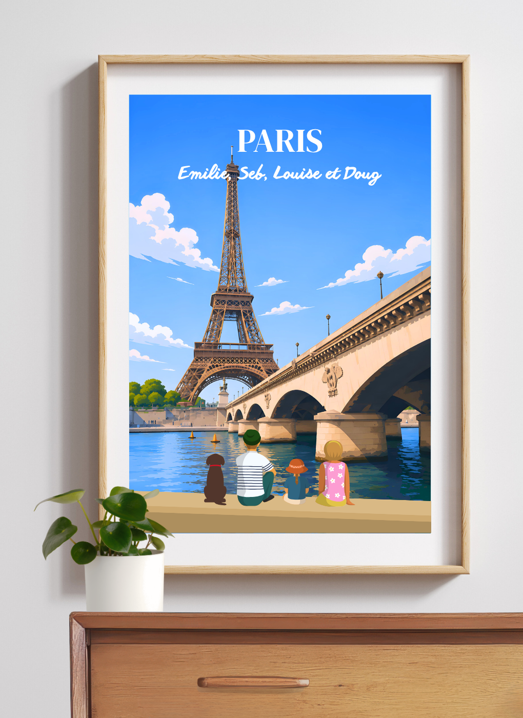 PARIS Tour Eiffel pont - Affiche personnalisée