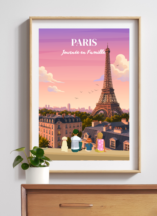 PARIS Tour Eiffel sunset #1 - Affiche personnalisée