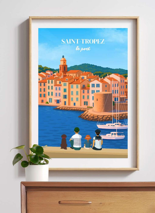 SAINT-TROPEZ Vieux port - Affiche personnalisée