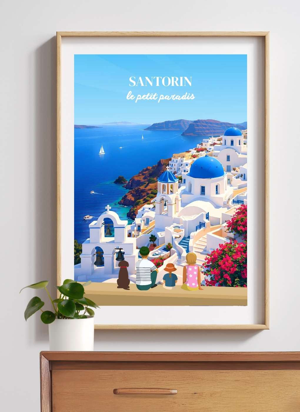 GRÈCE Santorin - Affiche personnalisée