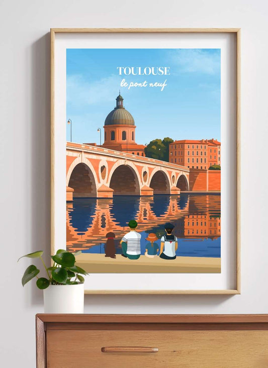 TOULOUSE Pont neuf - Affiche personnalisée
