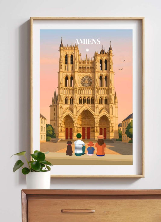 AMIENS Cathédrale sunset – Affiche personnalisée