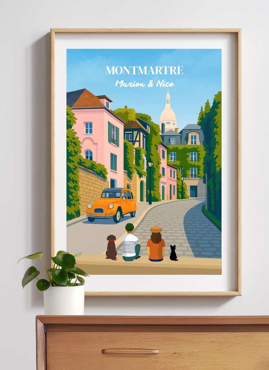 PARIS Montmartre rue de l'abreuvoir – Affiche personnalisée